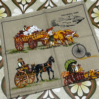 Early Transport Australia Vintage Linen Tea Towel UNUSED