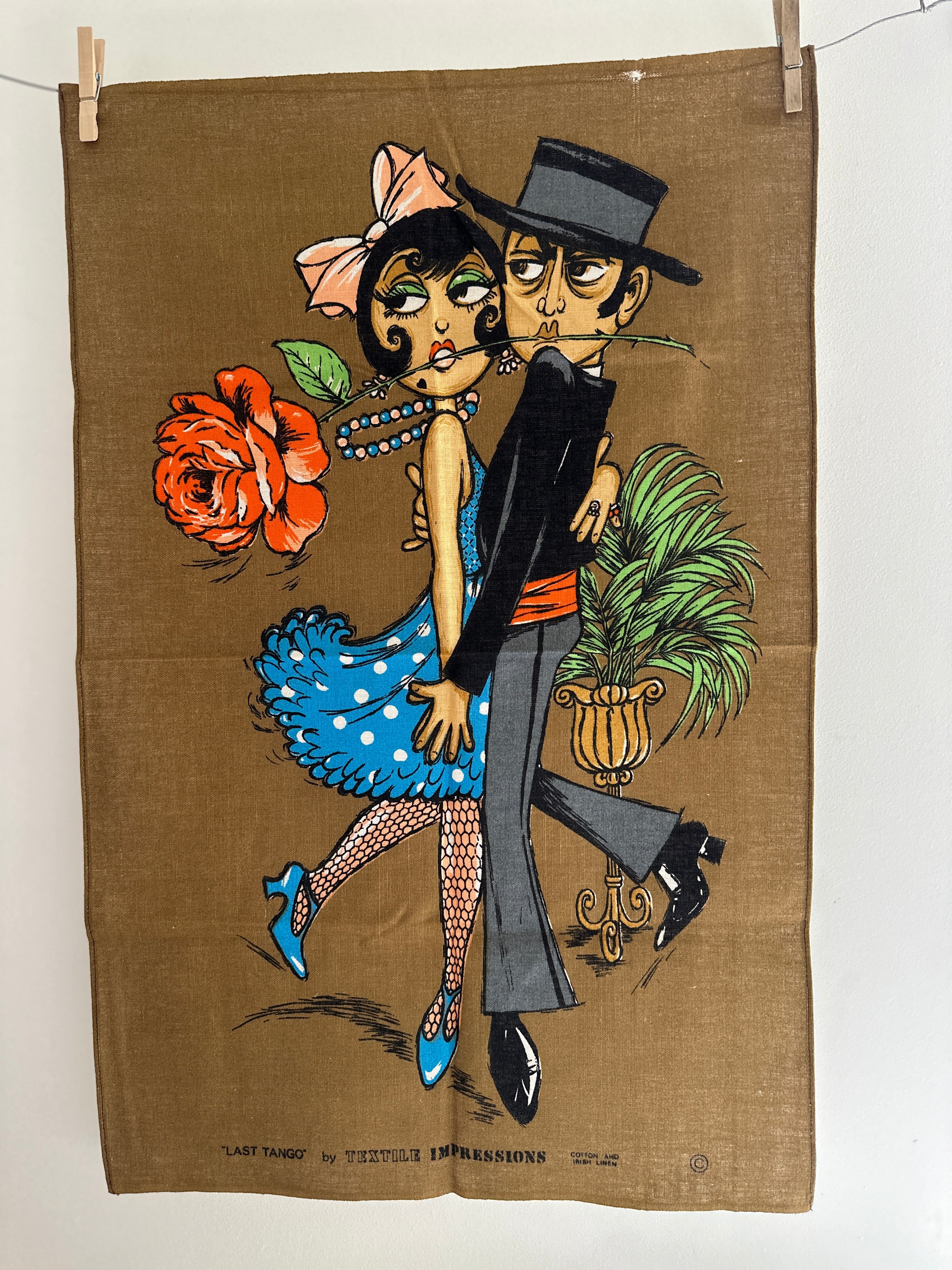 RARE Textile Impressions Tea Towel UNUSED