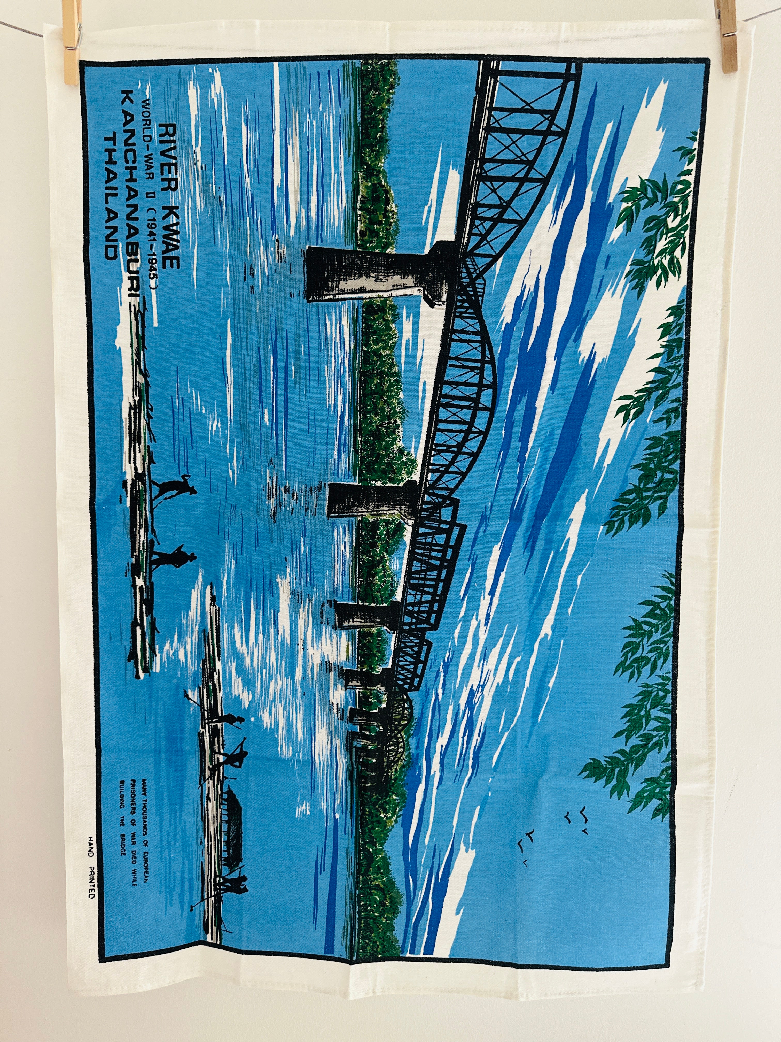 RIVER Kwae Thailand Tea Towel UNUSED