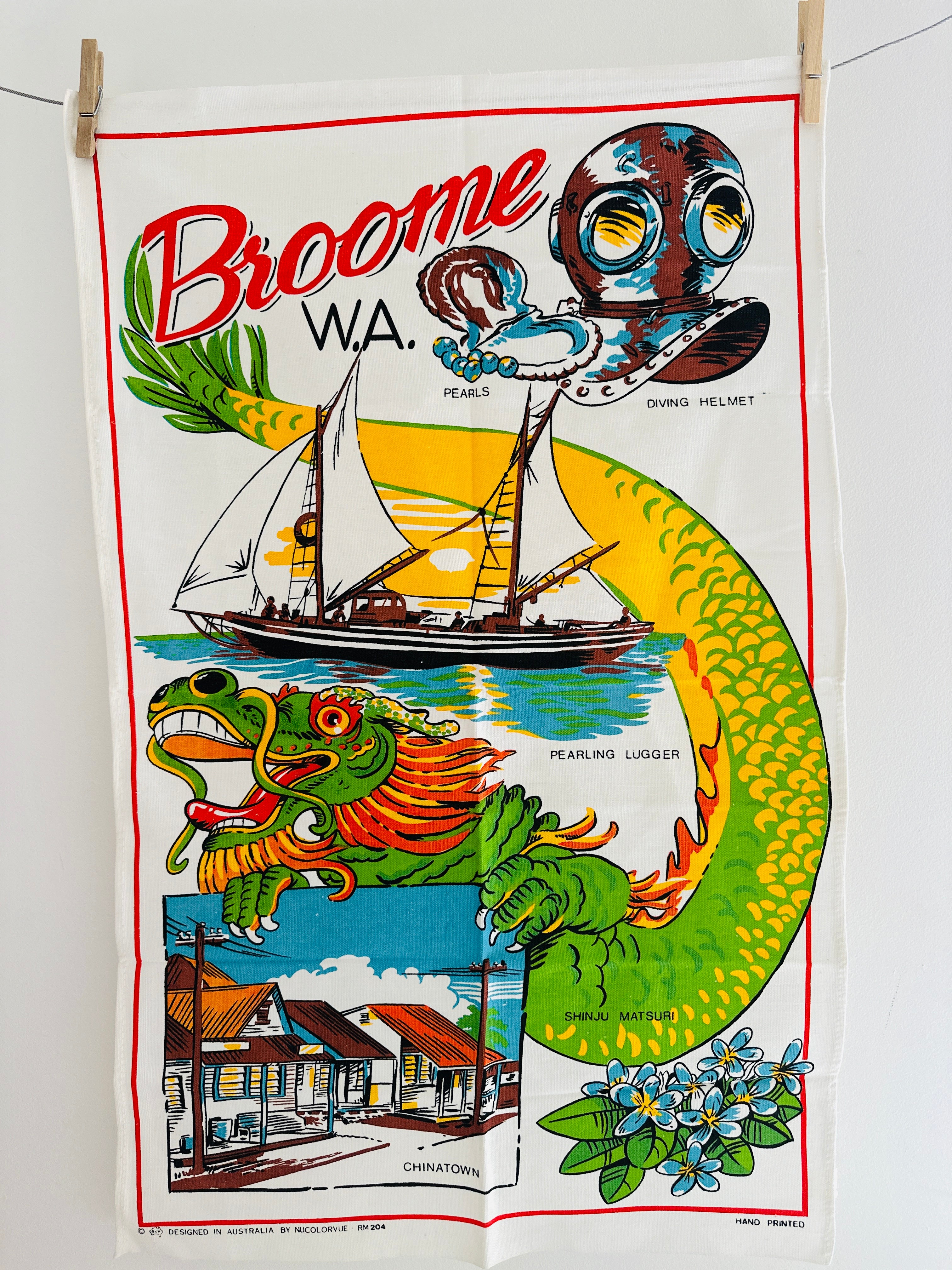 BROOME WA Tea Towel UNUSED