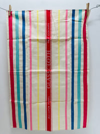 BOLD Striped Irish Vintage LINEN Tea Towel UNUSED