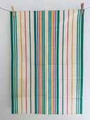 Striped BEAUTIFUL Vintage LINEN Tea Towel UNUSED