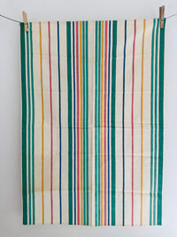 Striped BEAUTIFUL Vintage LINEN Tea Towel UNUSED