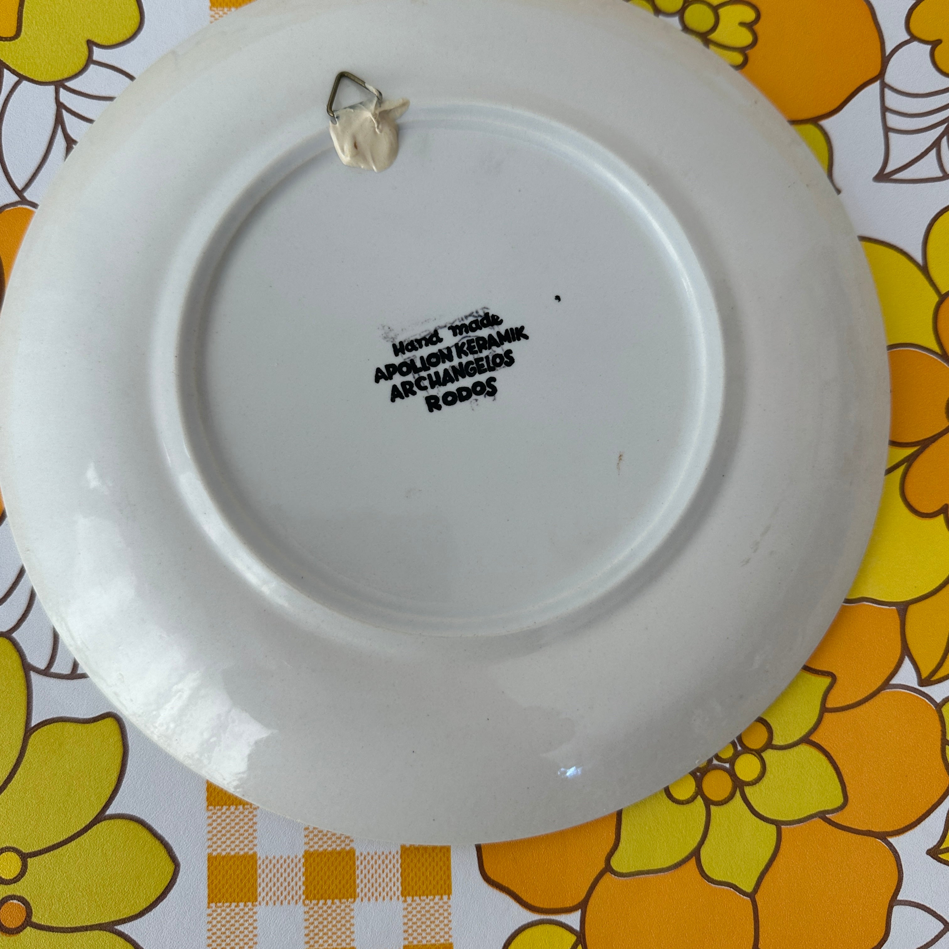 Vintage Apollon Keramik Rodos Plate