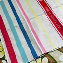BOLD Striped Irish Vintage LINEN Tea Towel UNUSED