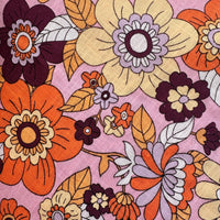 Sold by the Metre ~ Bold Funky Bright Pink & Orange Cotton / Linen Fabric