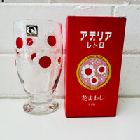 BRAND New Japan ADERIA Glass Boxed Red & White Flower