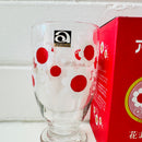 BRAND New Japan ADERIA Glass Boxed Red & White Flower