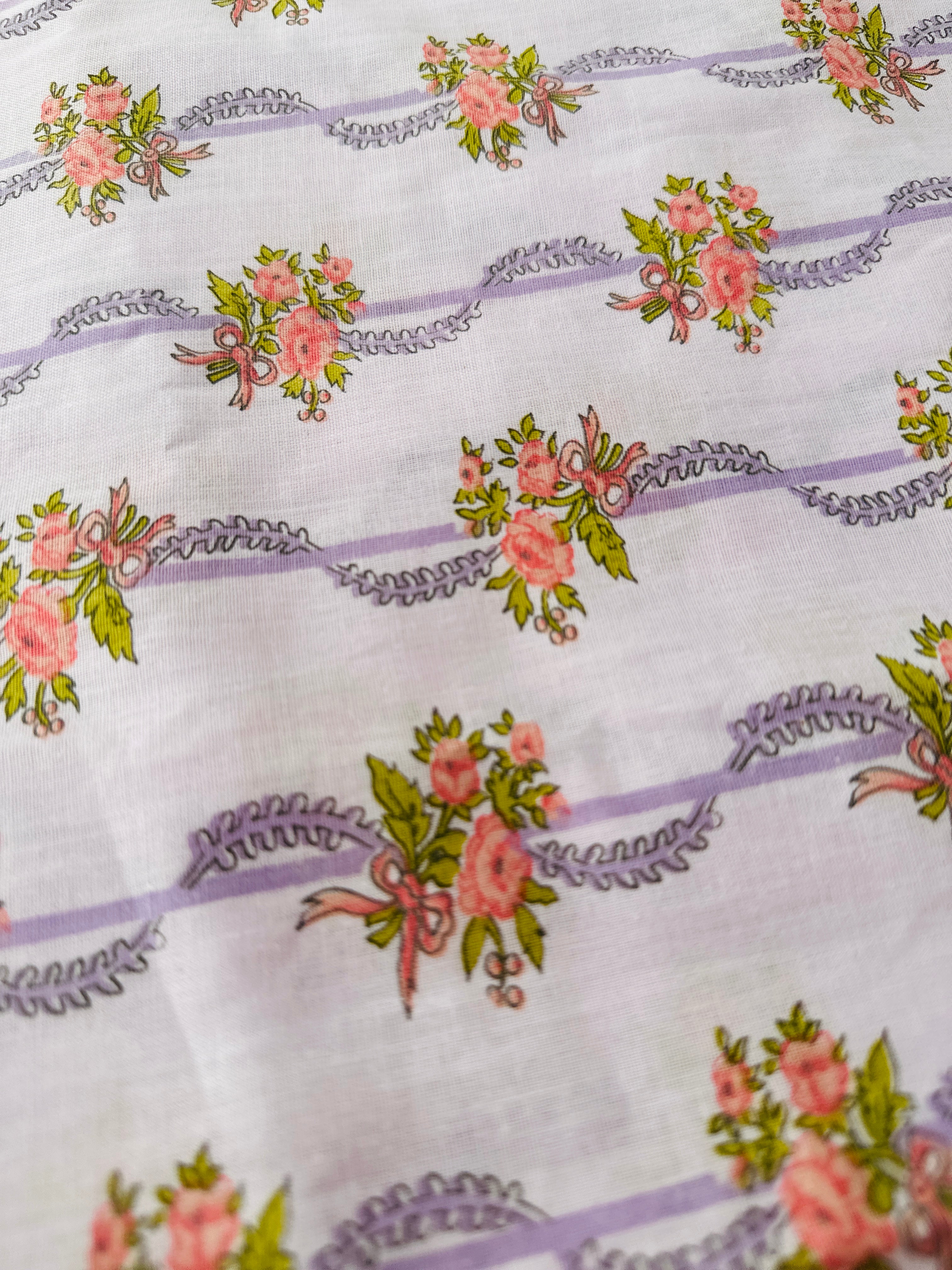 220cms Cute Vintage Cotton Sheet FABRIC Pretty