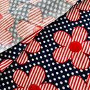 150cms Navy Blue & Red VINTAGE Floral Cotton Fabric