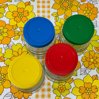 Set of Four Glass Jars RETRO Vintage