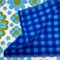 NEW Cotton Face Washer Blue Checked