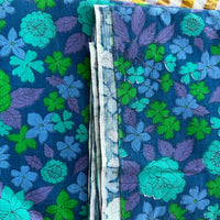 280cms FAB Vintage Cotton Fabric Blue Floral
