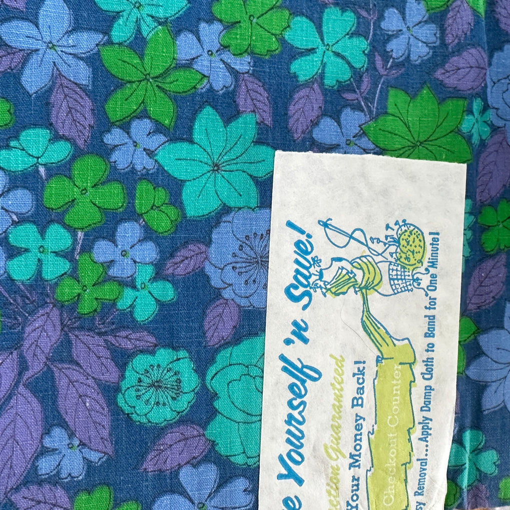 280cms FAB Vintage Cotton Fabric Blue Floral