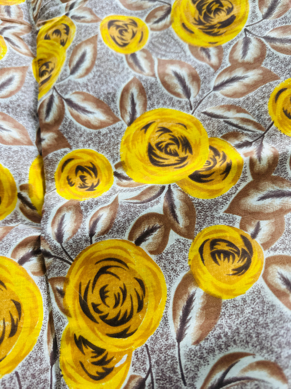 180cms Cute Cotton Brown Floral Fabric