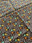 100cms Sweet Modern Brown Floral Fabric