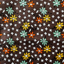 100cms Sweet Modern Brown Floral Fabric