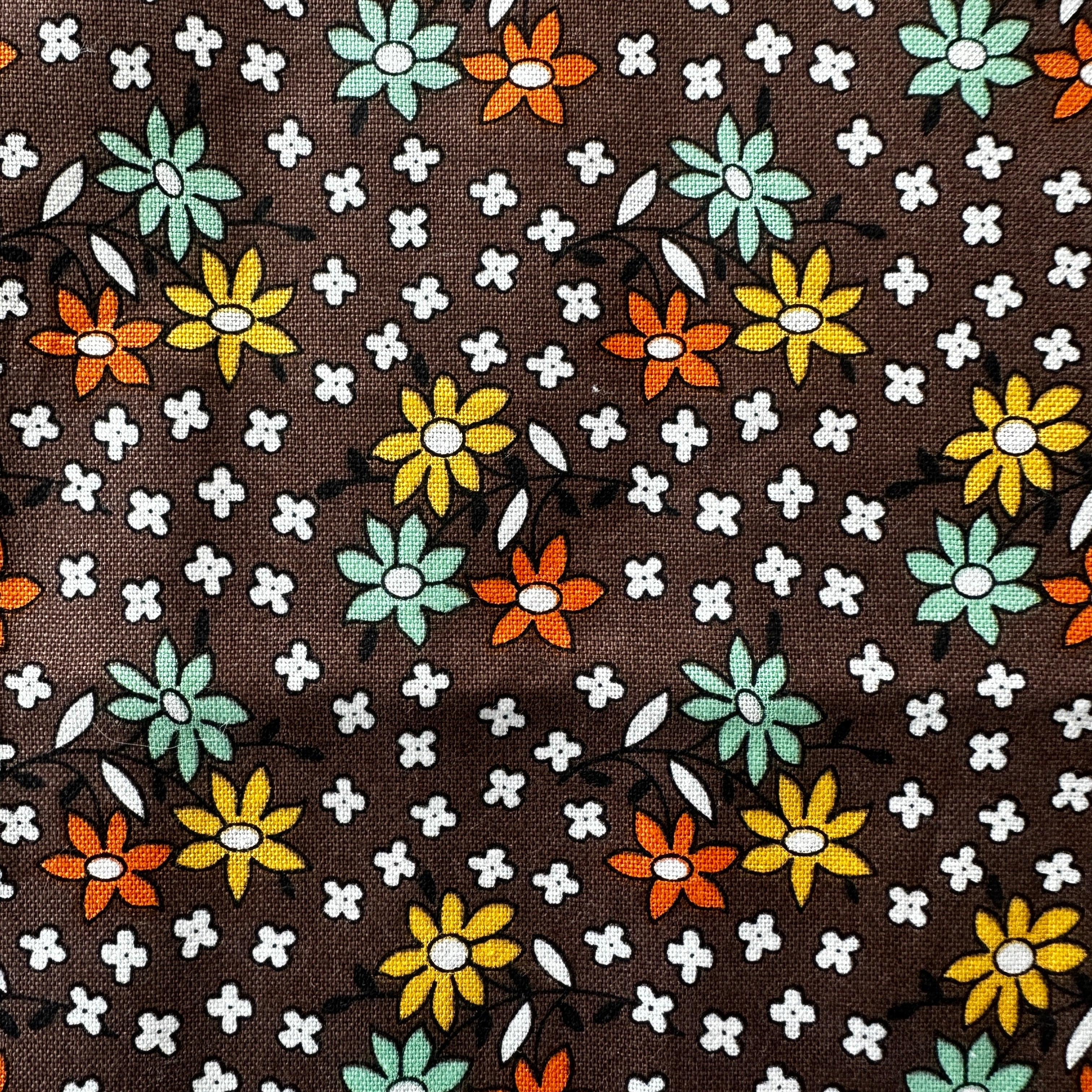 100cms Sweet Modern Brown Floral Fabric