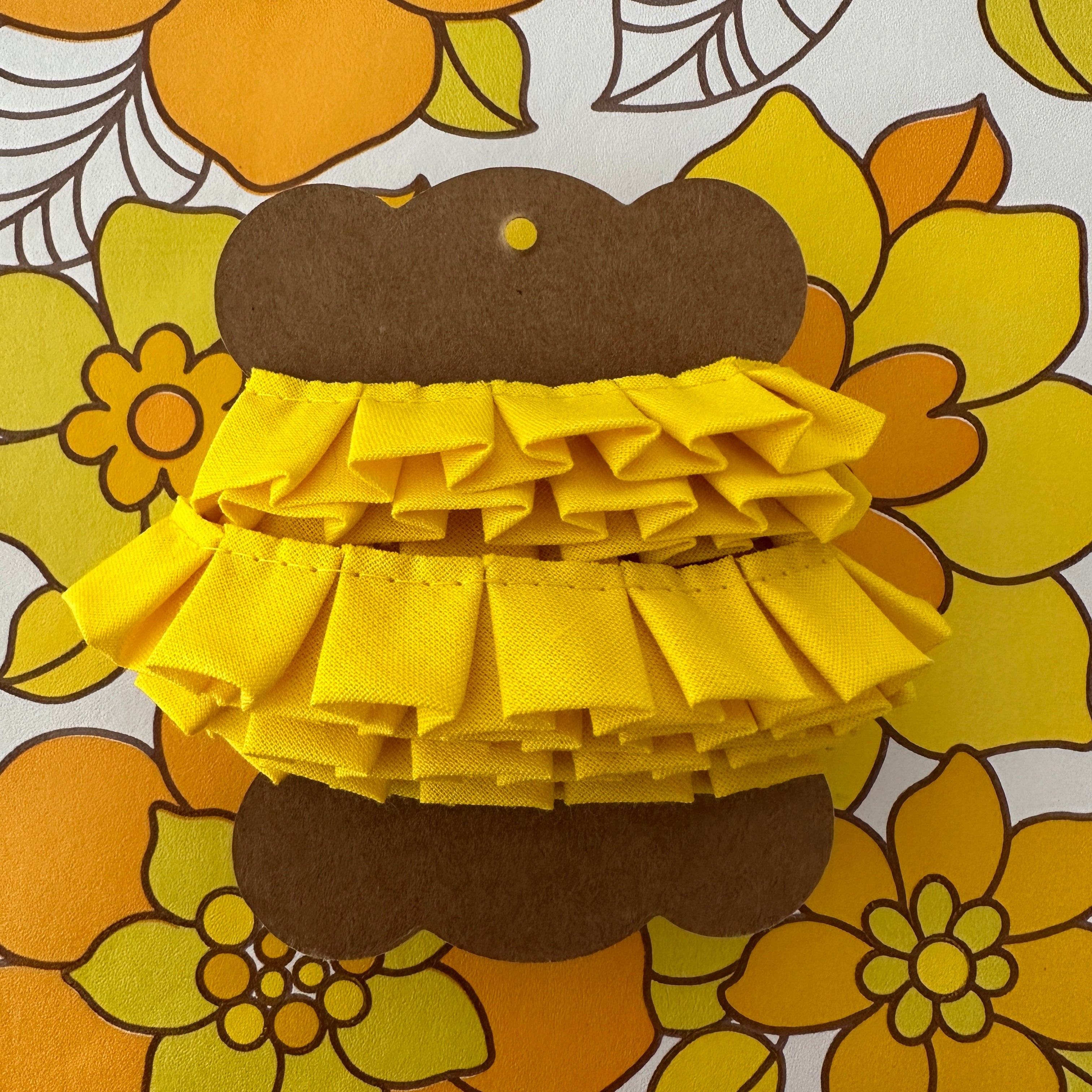 Bright YELLOW PLEATED Trim Ribbon MODERN