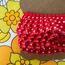 Red Polka Dot PLEATED Trim Ribbon MODERN