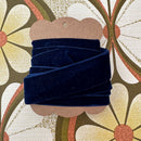 Navy Blue Velvet VINTAGE Trim Ribbon