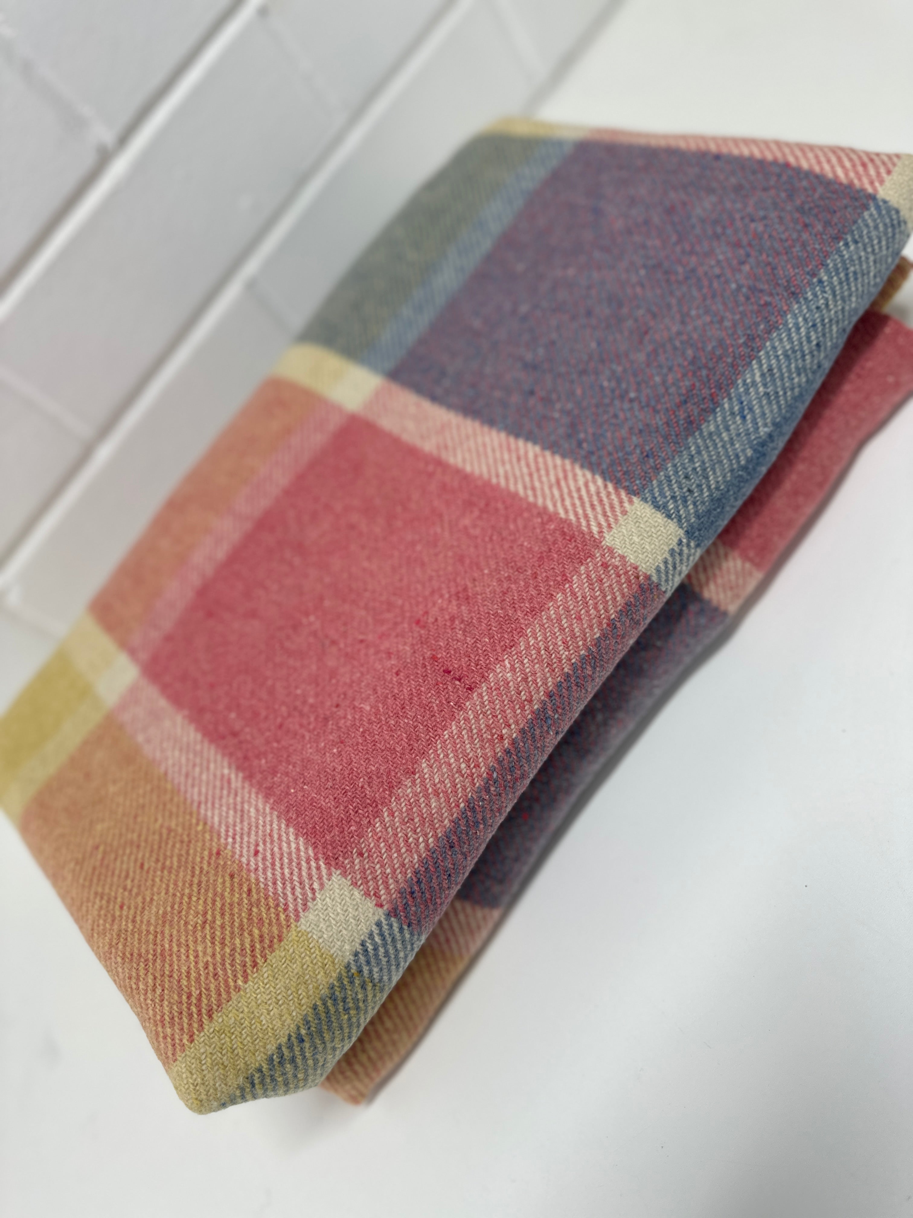 Pure Wool Blanket Pink & Blue