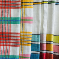 Made in Czechoslovakia Tea Towel UNUSED Vintage Pink & Yellow Stripes