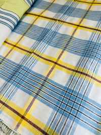 Made in Czechoslovakia Tea Towel UNUSED Vintage Blue & Yellow