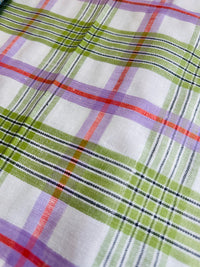 Made in Czechoslovakia Tea Towel UNUSED Vintage Green & Purple