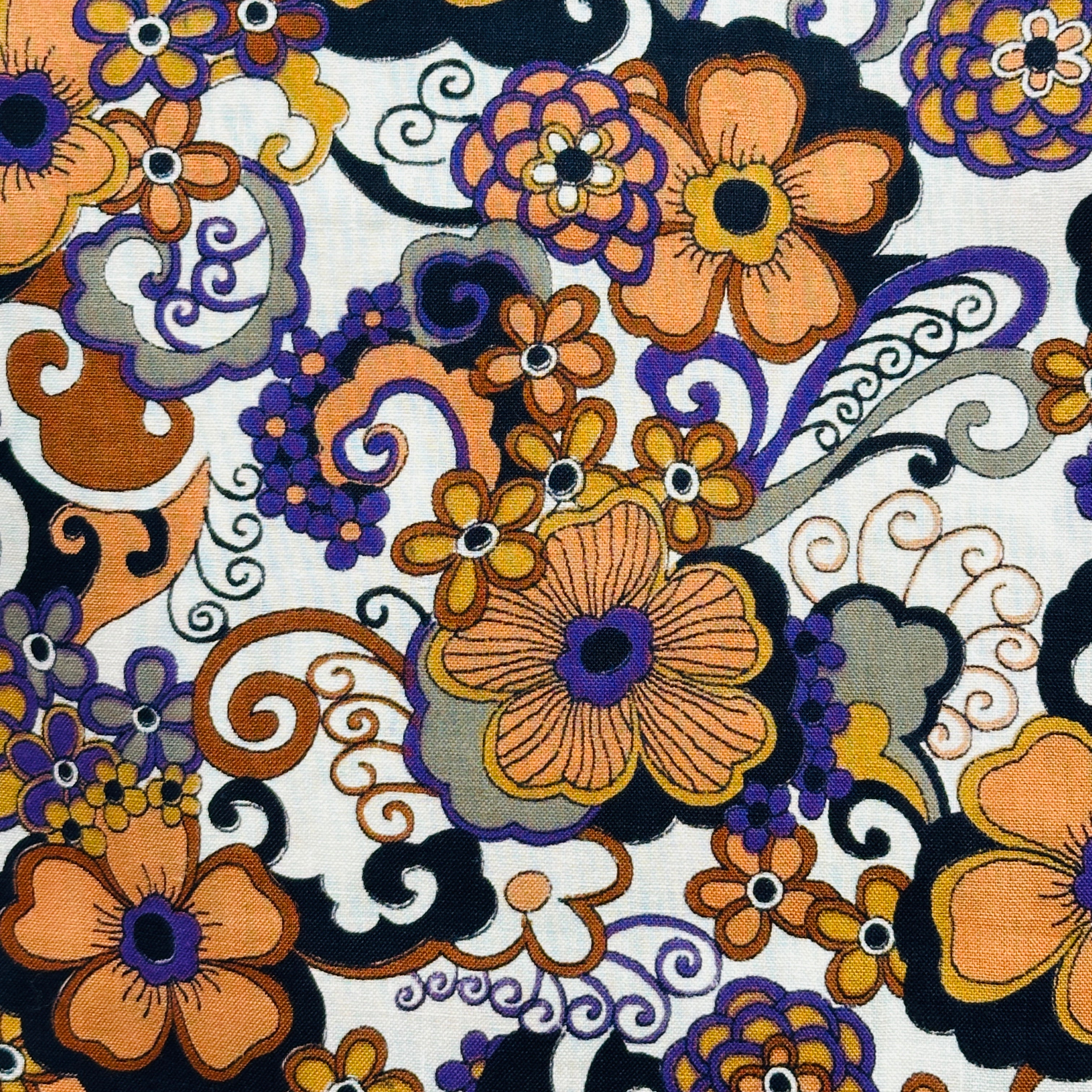400cms Browns & Blacks Vintage Floral Fabric