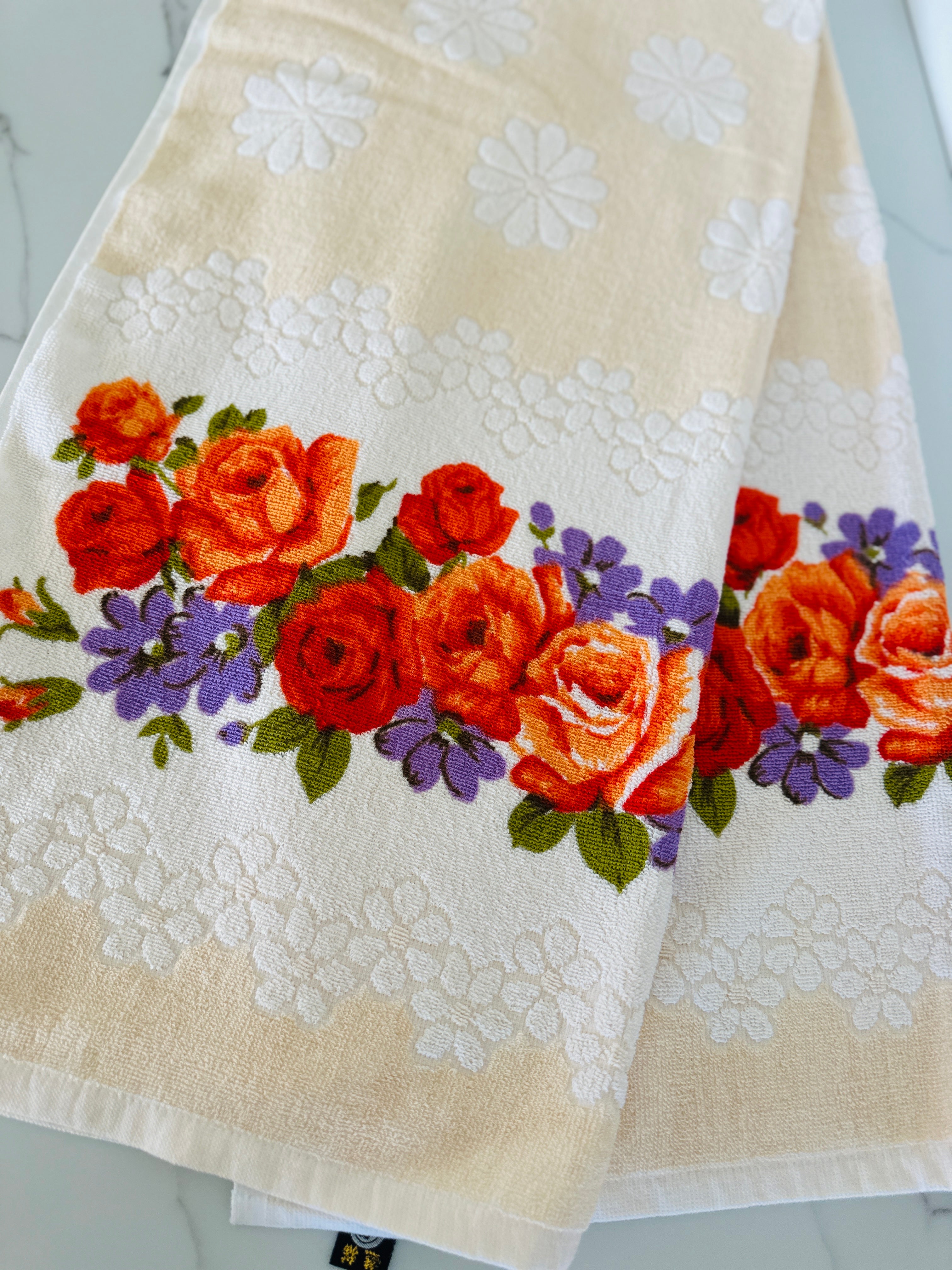 UNUSED Cotton Panda Floral Towel # 2