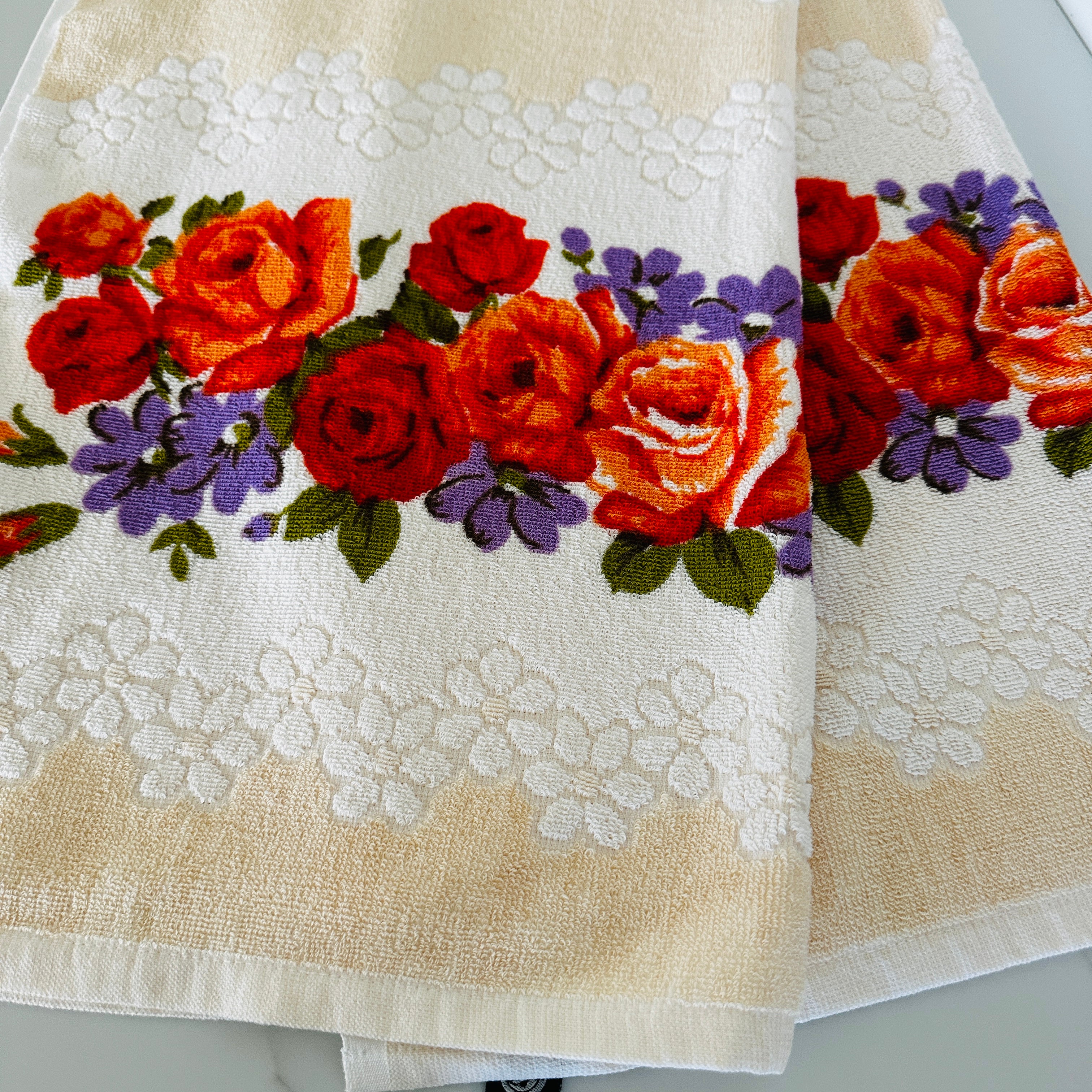 UNUSED Cotton Panda Floral Towel # 2