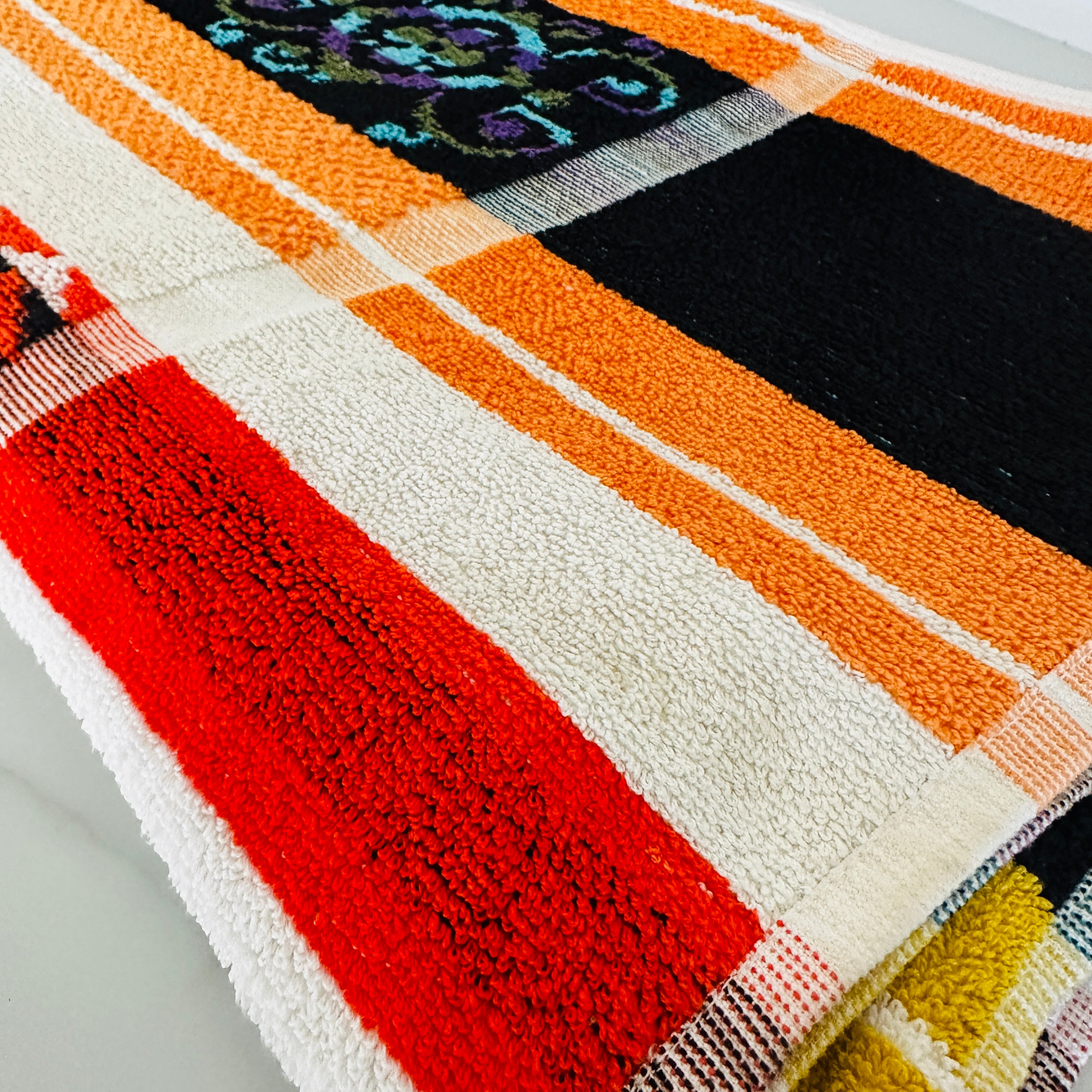 UNUSED  VIntage Orange  & Mustard Towel