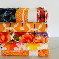 UNUSED  VIntage Orange  & Mustard Towel
