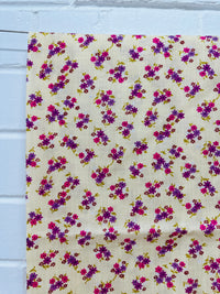 210cms SWEET Vintage Floral Fabric Textured Cotton