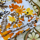 Crisp Unused Large Cotton Vintage Sheet Brown Floral