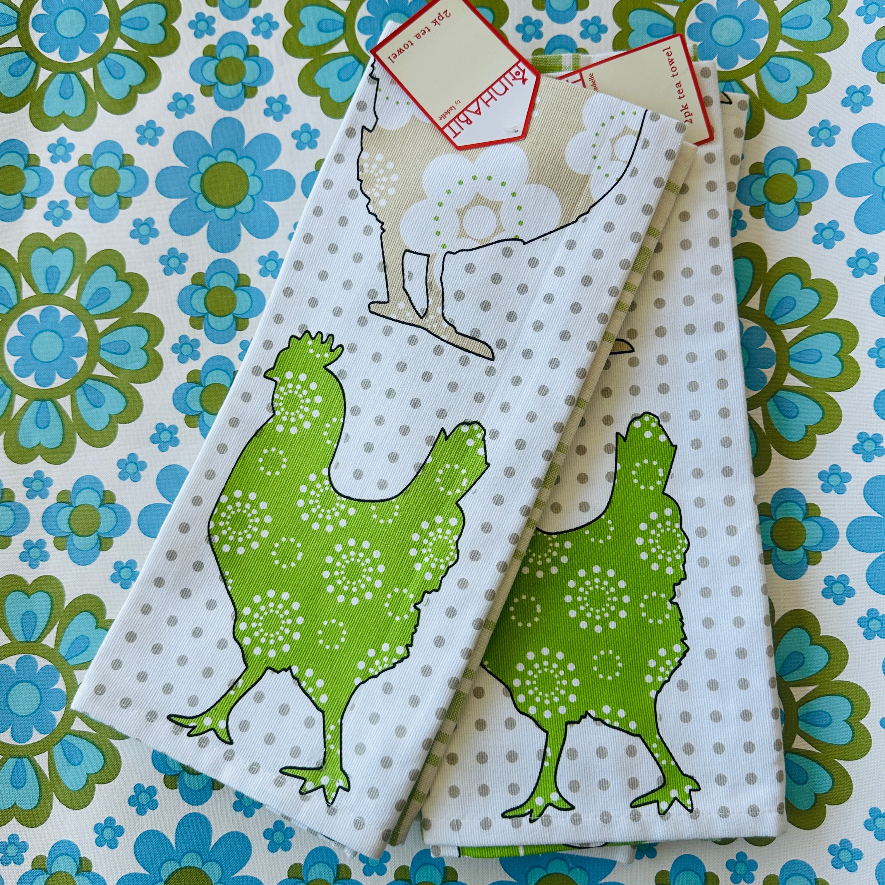 LADELLE 2 Pack Tea Towel Cotton NEW