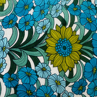 120cms Marbury BEVIS Fabric Vintage Blue Floral