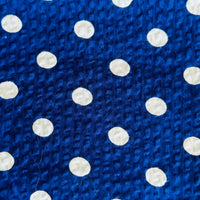 200cms Vintage Navy & White Polka Dot Fabric