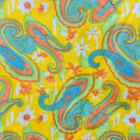 110cms Vintage Yellow Paisley Fabric Remnant