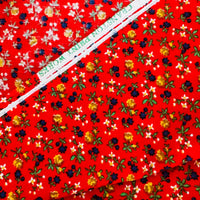 120cms CRANSTON Red Vintage Cotton Fabric