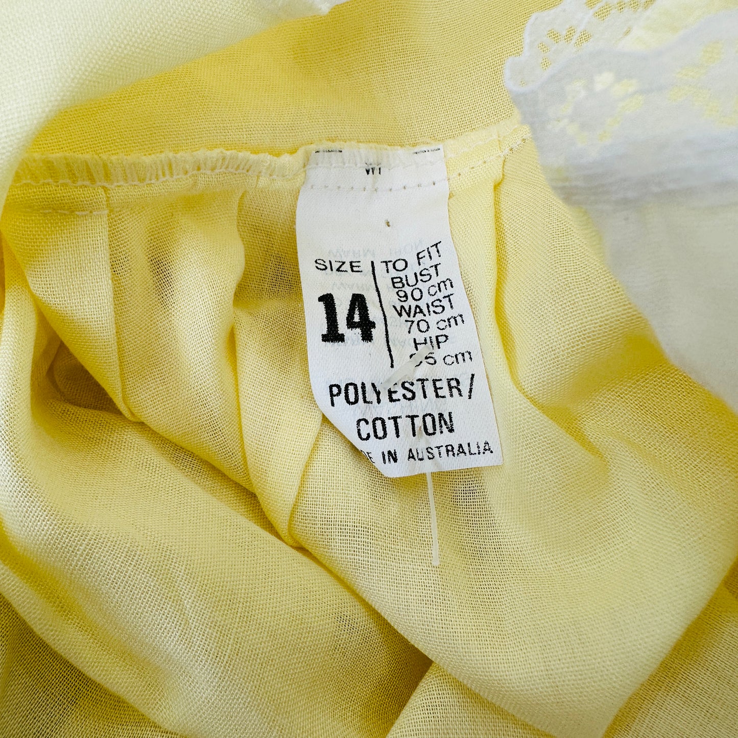 YELLOW Vintage Lingerie Nightie DRESS NOS Unworn