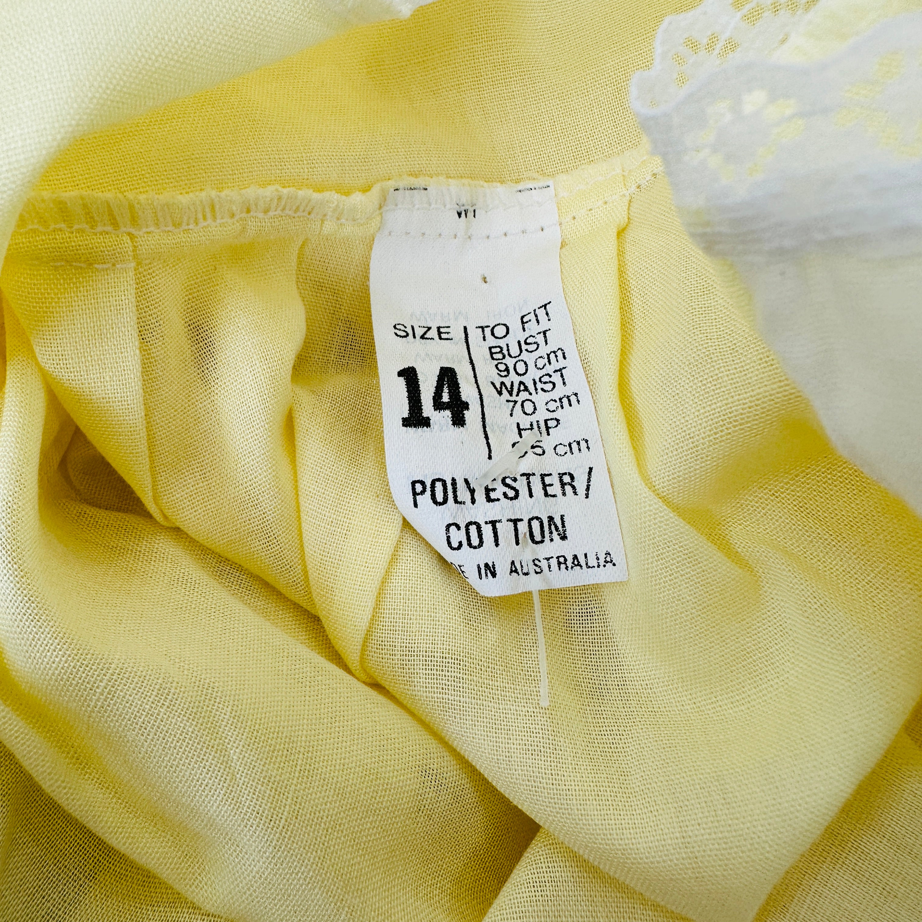 YELLOW Vintage Lingerie Nightie DRESS NOS Unworn