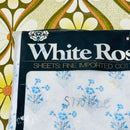 Retro WHITE ROSE Cotton Sheet Set