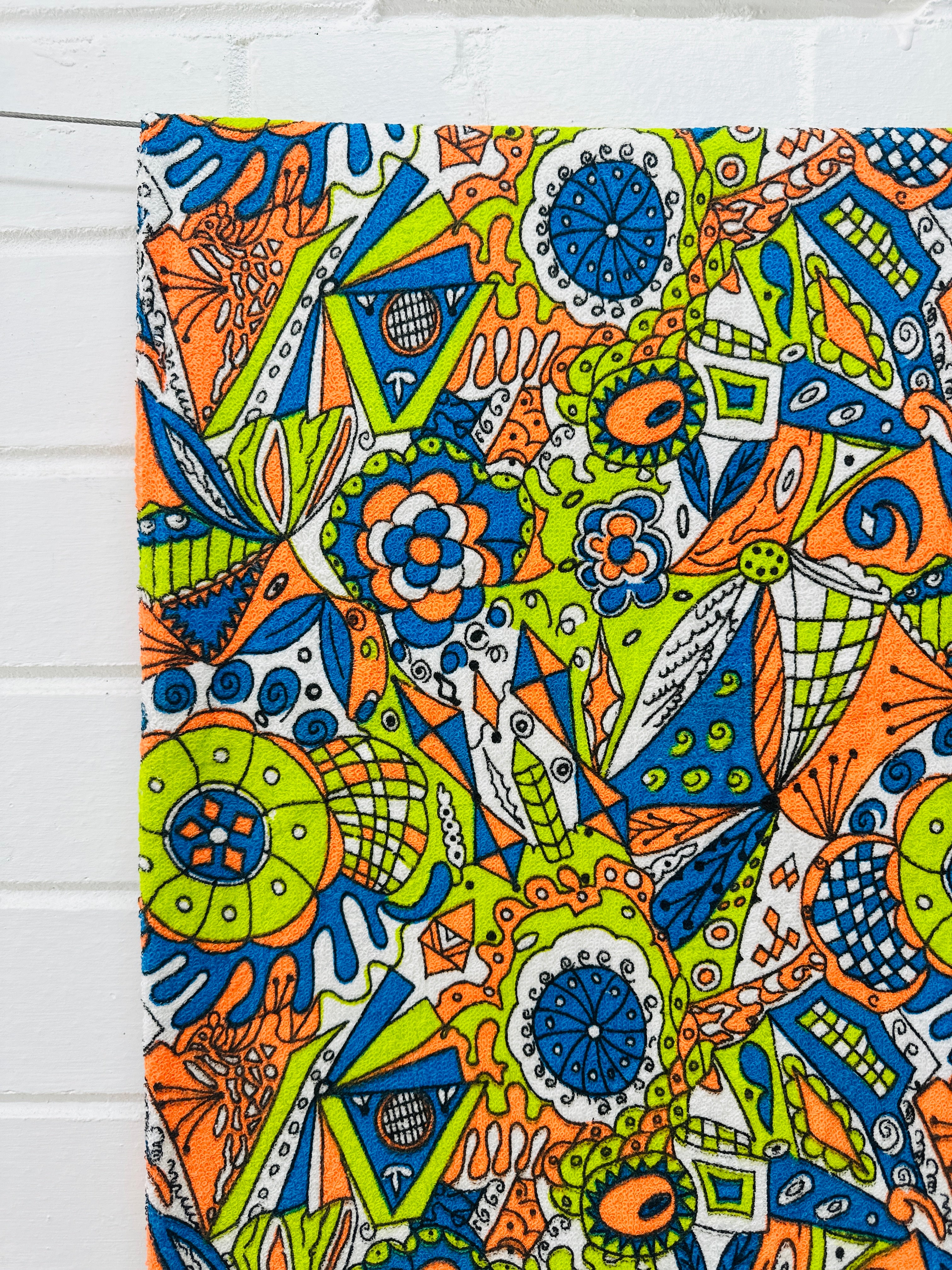 280cms Bright Funky Retro Towelling FABRI\C