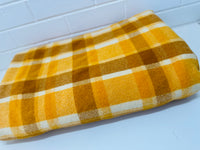 Stunning Vintage WOOL Blanket Brown & Orange
