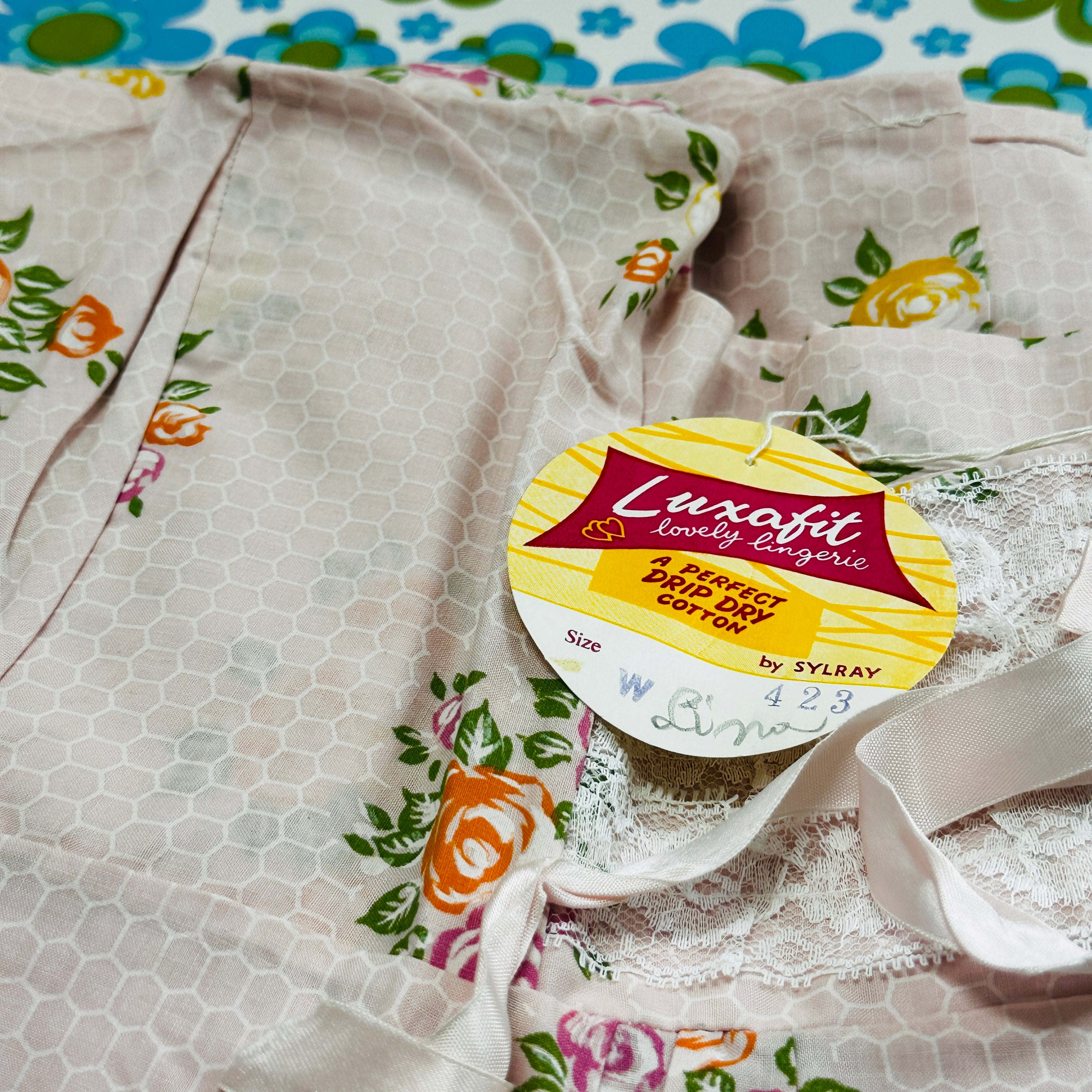 Unworn All Cotton Night Dress VINTAGE Pink