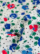 100cms Beautiful Floral Polka Dot Cotton Fabric