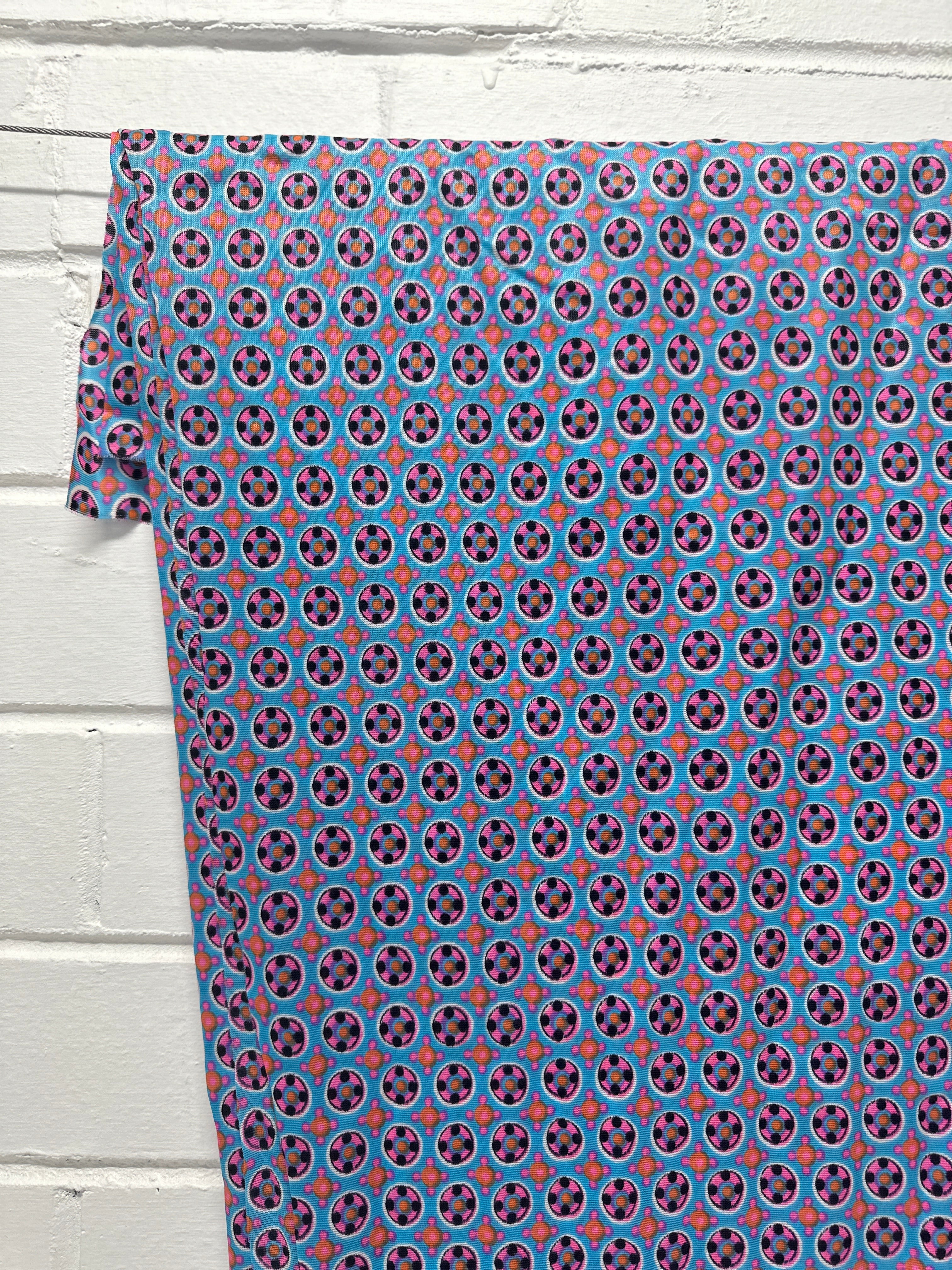 180cms Cute Pink & Blue Bright Fabric Vintage