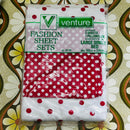 Fab All Cotton Vintage VENTURE Sheet Set Red & White